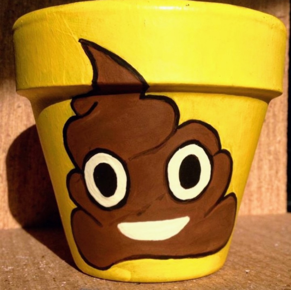 Poop emoji pot